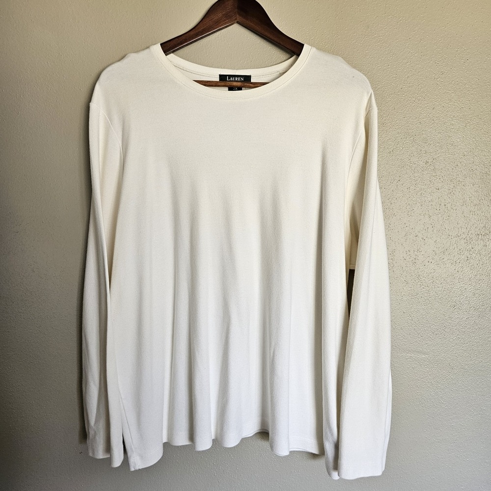 Lauren Ralph Lauren Basic Long Sleeve Shirt Womens XXL Closet Staple Layering